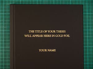 A thesis printed and bound into a black hardback cover by Print Éire.